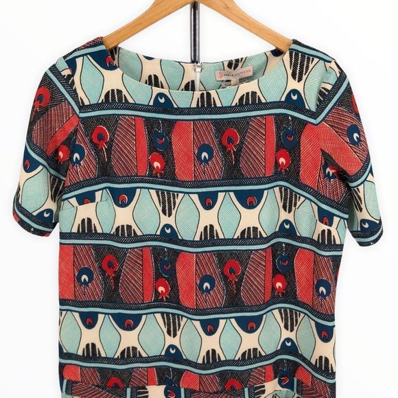 Paul & Joe Sister Guadalupe Drop Waist Geometric Print Short Shift Dress Small - Picture 4 of 13